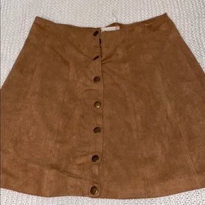 tan mini skirt